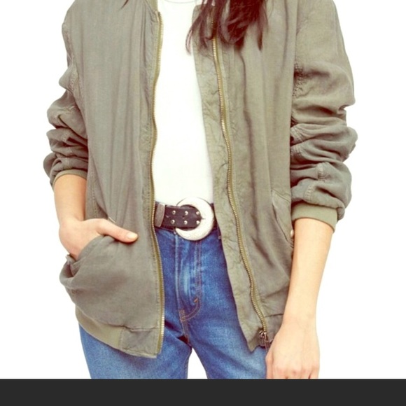 Free People Jackets & Blazers - Free People Over-Sized Linen Bomber Jacket